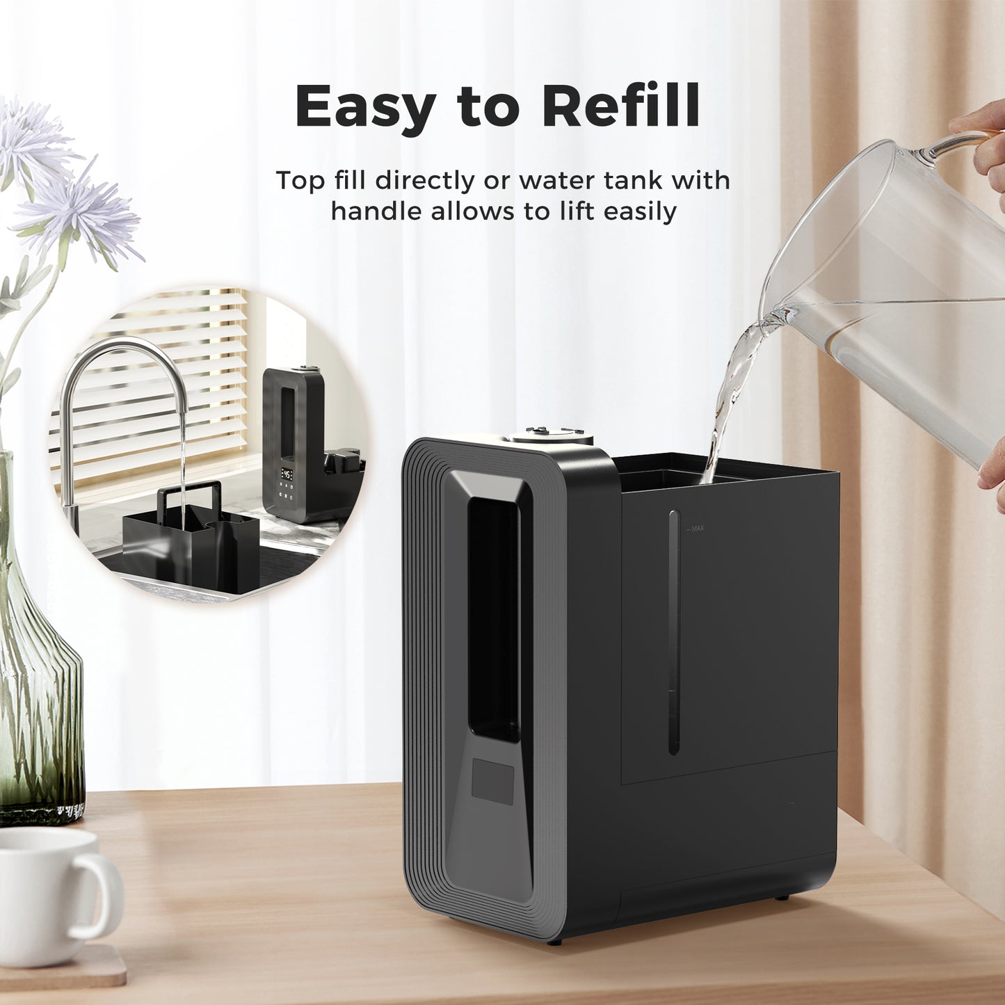 KLOUDIC 6L Cool Mist Humidifier, Quiet Ultrasonic Humidifiers for Bedroom, Large Capacity with Oil Diffuser for Home Large Room