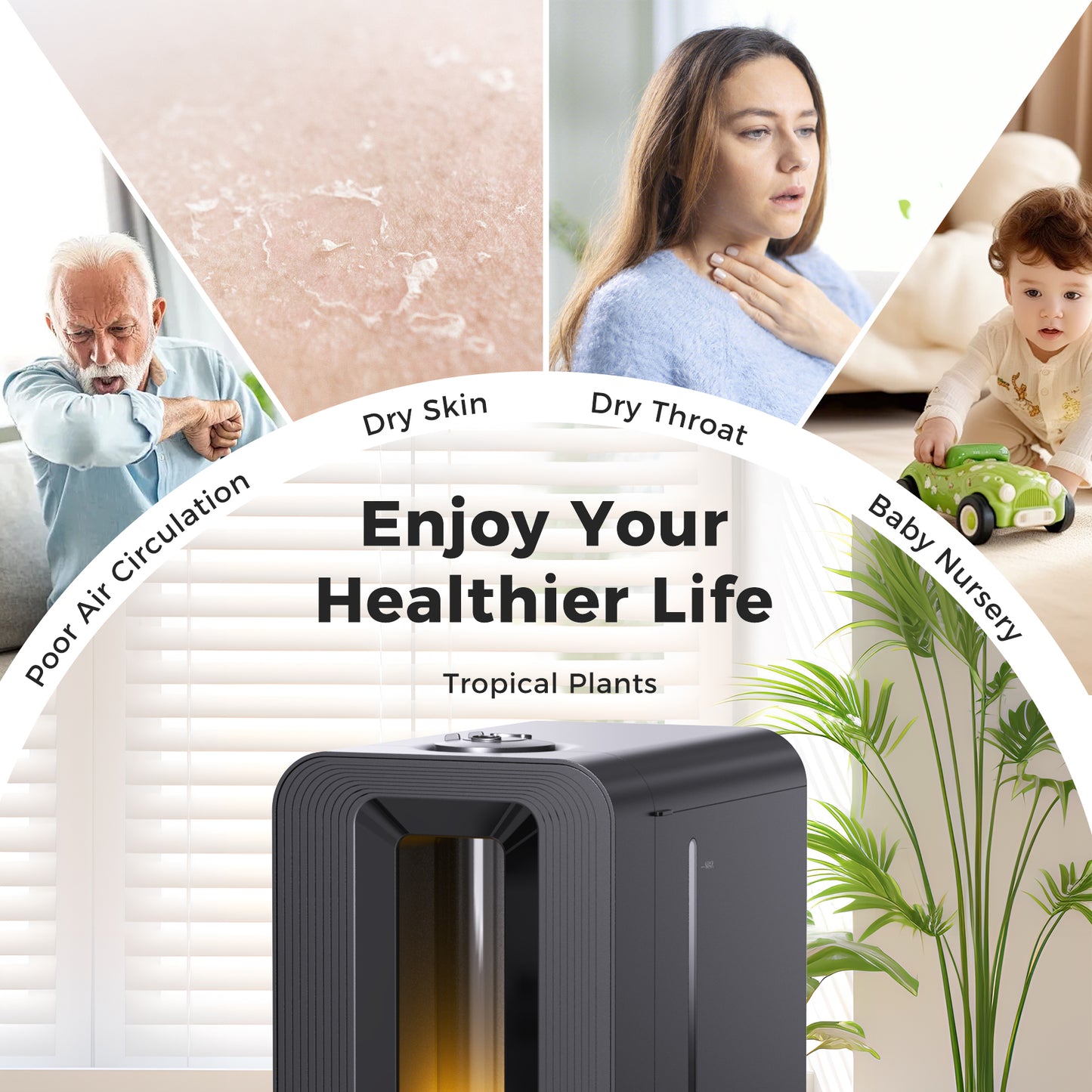 KLOUDIC 6L Cool Mist Humidifier, Quiet Ultrasonic Humidifiers for Bedroom, Large Capacity with Oil Diffuser for Home Large Room