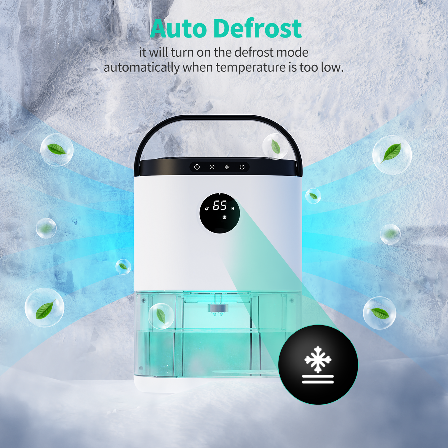 KLOUDIC 78oz 2300ml Dehumidifier for Home up to 480 Sq ft With Humidity Control Portable Ultra Quiet Dehumidifiers
