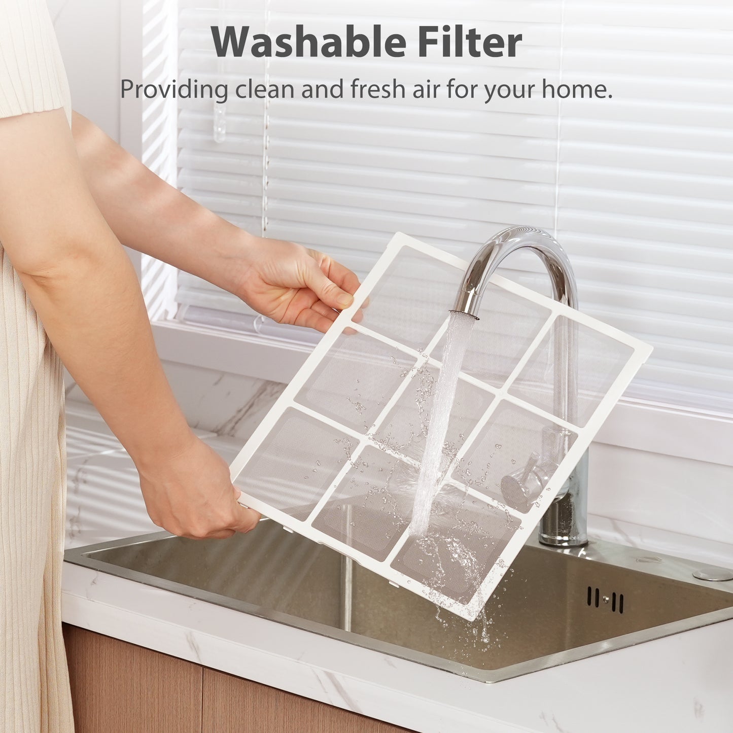 KLOUDIC JH07 Air Purifier Replacement Filter with Washable Design for Pet Dander, Dust, Pollen, and Smoke