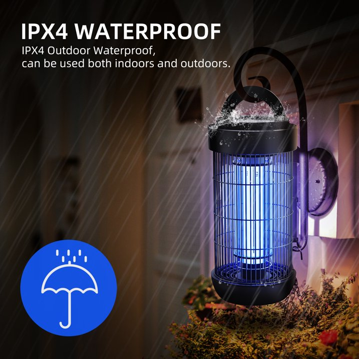 KLOUDIC Waterproof 4000V Detachable Electric Mosquito Killer Bug Zapper Electronic Insect Fly Trap for Outdoor and Indoor