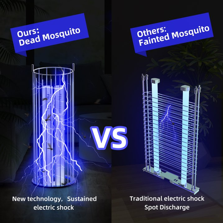 KLOUDIC Waterproof 4000V Detachable Electric Mosquito Killer Bug Zapper Electronic Insect Fly Trap for Outdoor and Indoor