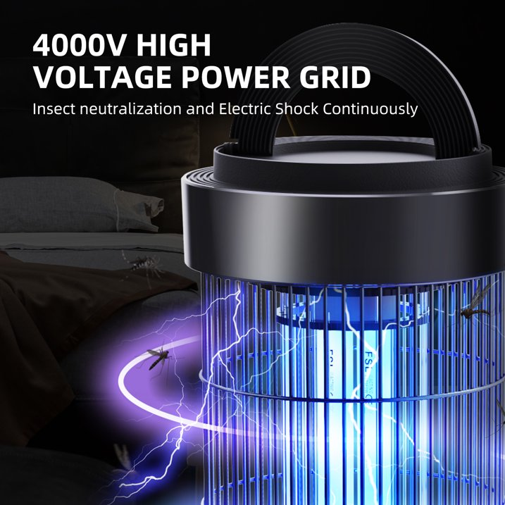 KLOUDIC Waterproof 4000V Detachable Electric Mosquito Killer Bug Zapper Electronic Insect Fly Trap for Outdoor and Indoor