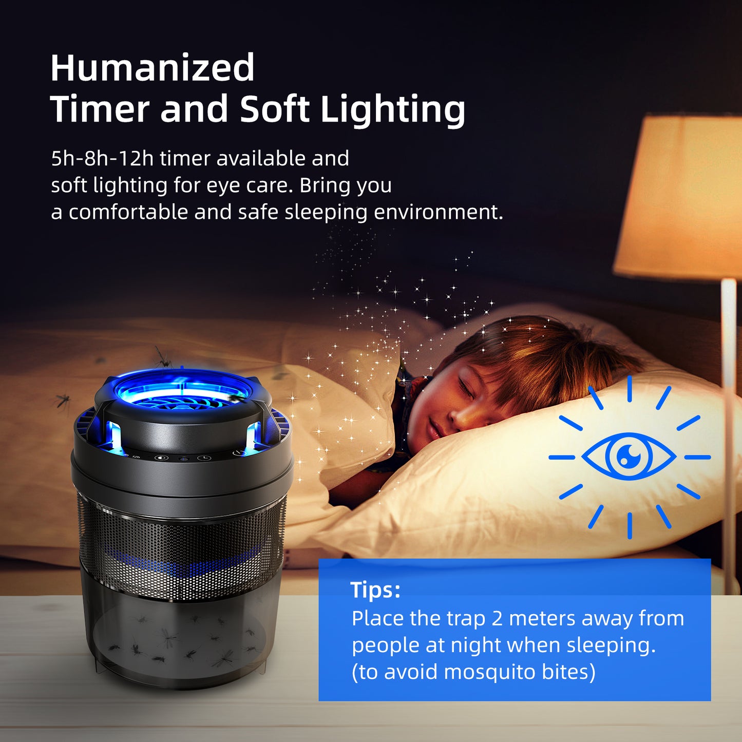 KLOUDIC Bug Zapper, Insect Trap indoor ,Electric Mosquito Killer, USB Powered Non-Toxic Pest Control for Home ,Capming