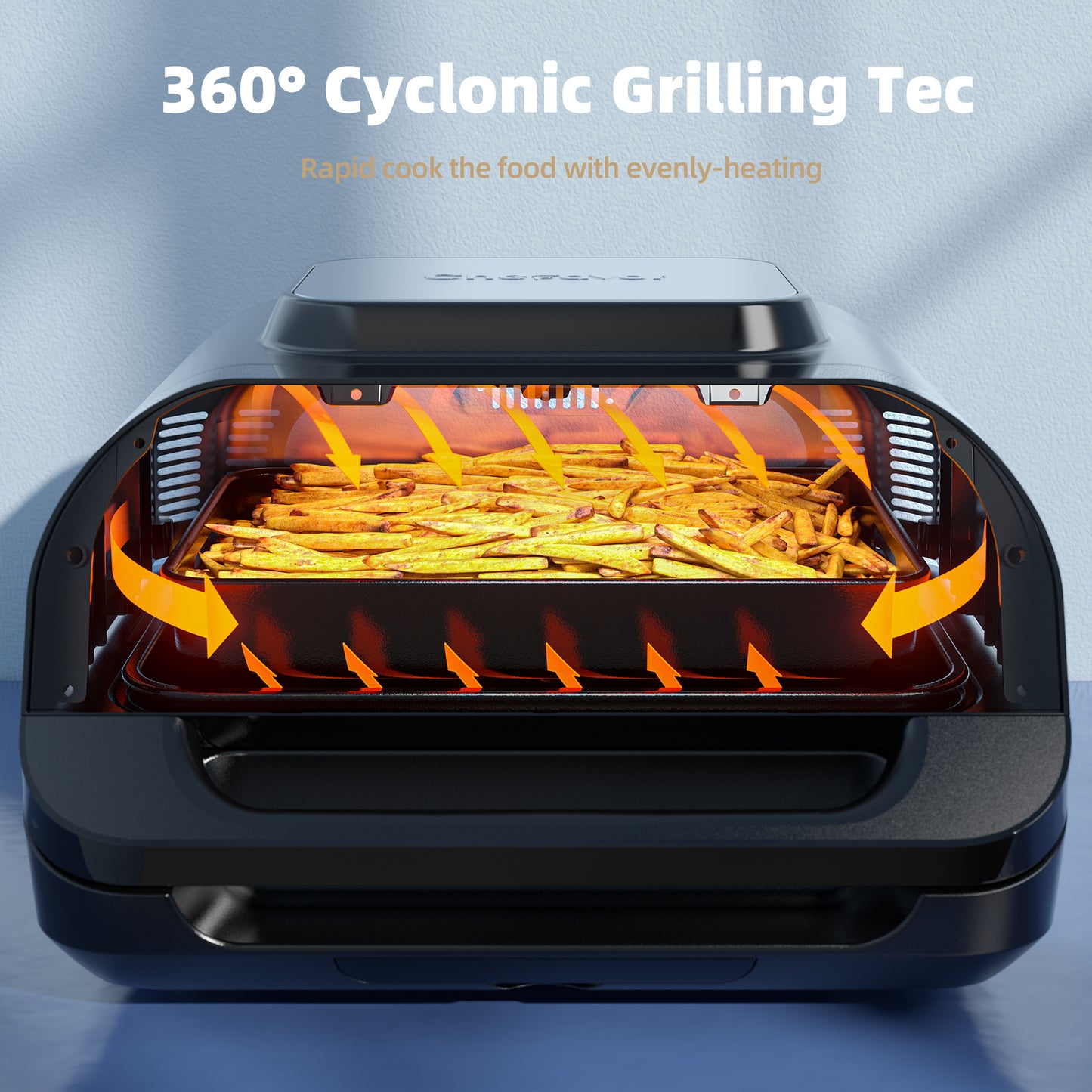 KLOUDIC Smart Indoor Grill & Air Fryer Combo, Smokeless Electric Countertop Griddle, with Removable Non-Stick 1700W, Black