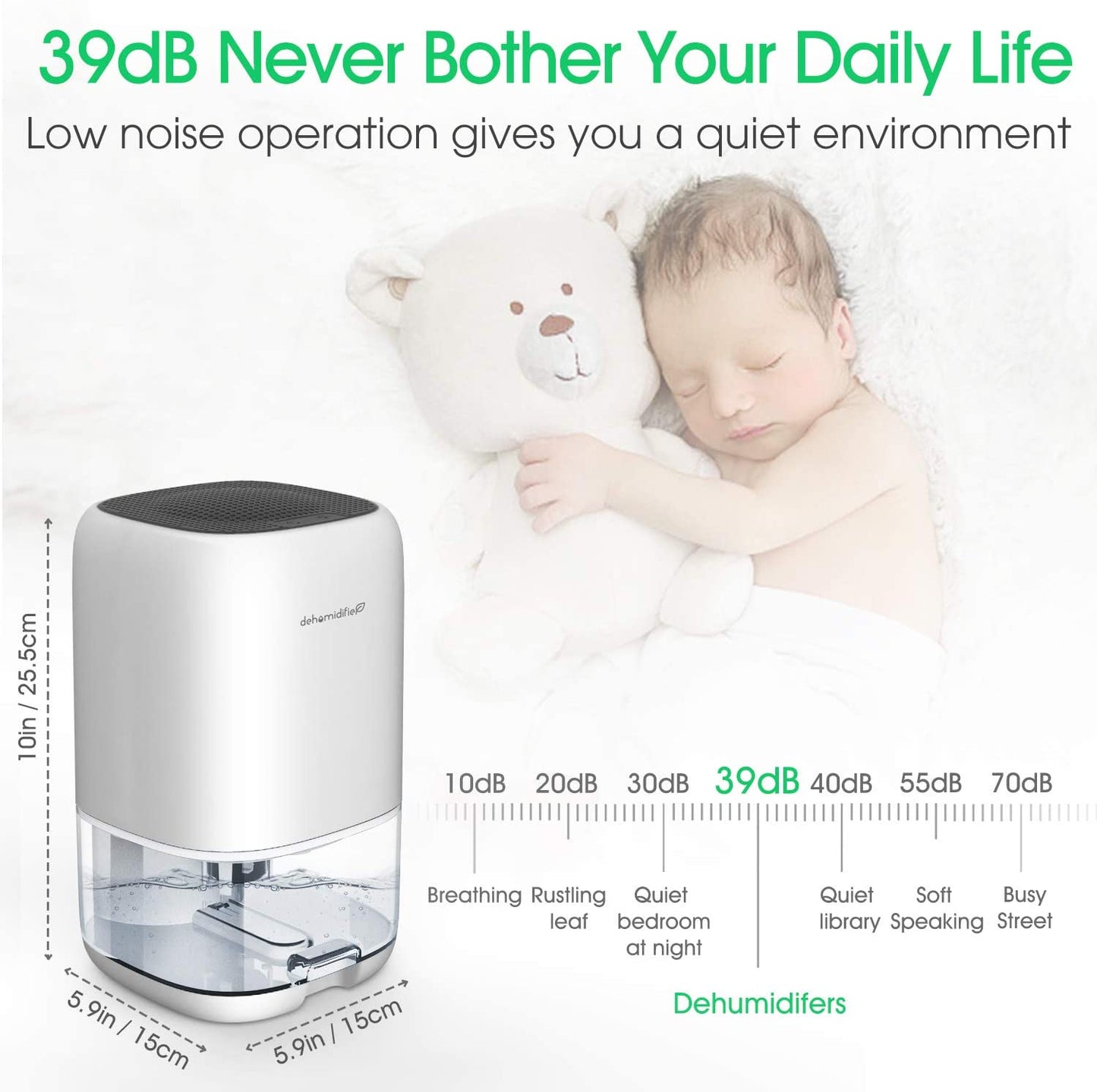 Kloudi Dehumidifier 1000ml Small Dehumidifier Mini Electric Dehumidifier, Air Cleaner, Portable and Compact Ultra Quiet for Home, basements, Bedroom, Bathroom, Garage, Wardrobe, RV