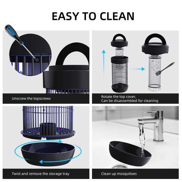 KLOUDIC Waterproof 4000V Mosquito Killer Electronic Insect Fly Trap Bug Zapper with Extra Bulb for Outdoor and Indoor