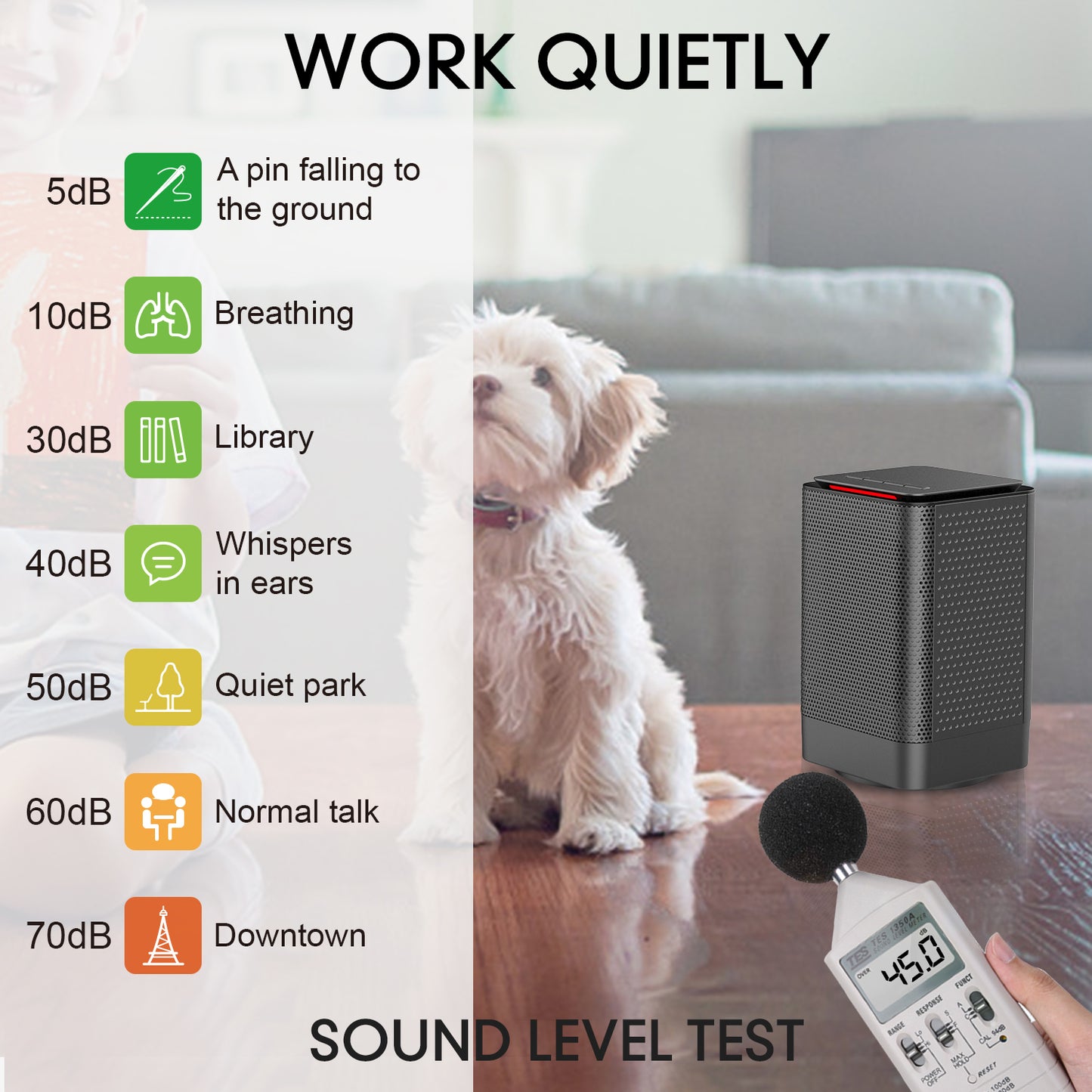 KLOUDIC 950W Portable Ceramic Heater with 45° Oscillation, Black
