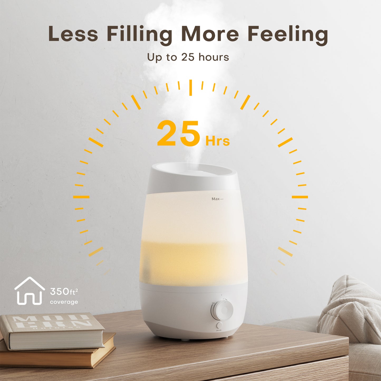 KLOUDIC Humidifier for Home Bedroom, Cool Mist Top Fill 2.5L Essential Oil Diffuser Humidifiers for Baby Nursery and Plants