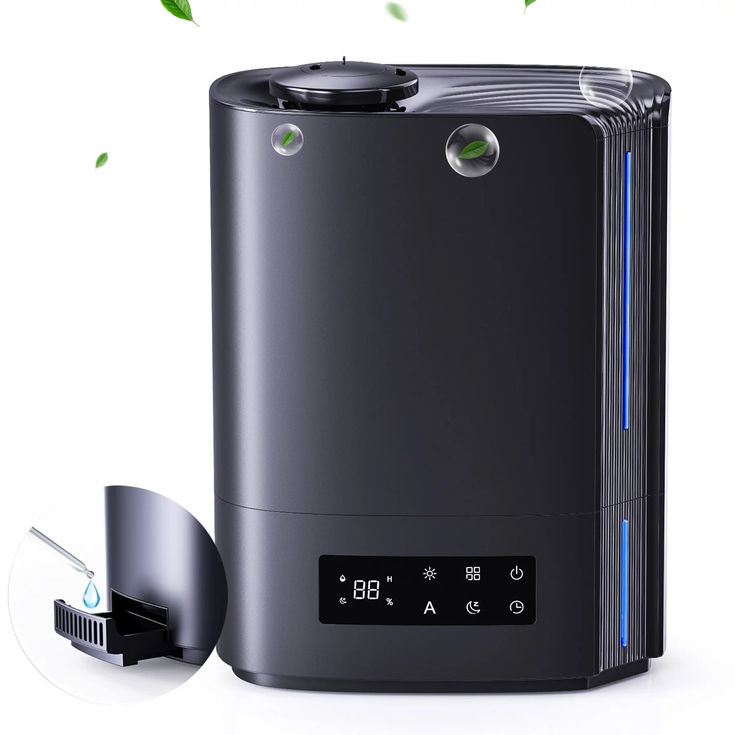 KLOUDIC Top-Fill 6L Cool Mist Large Humidifier for Home Air Vaporizer with Humidistat and Timer