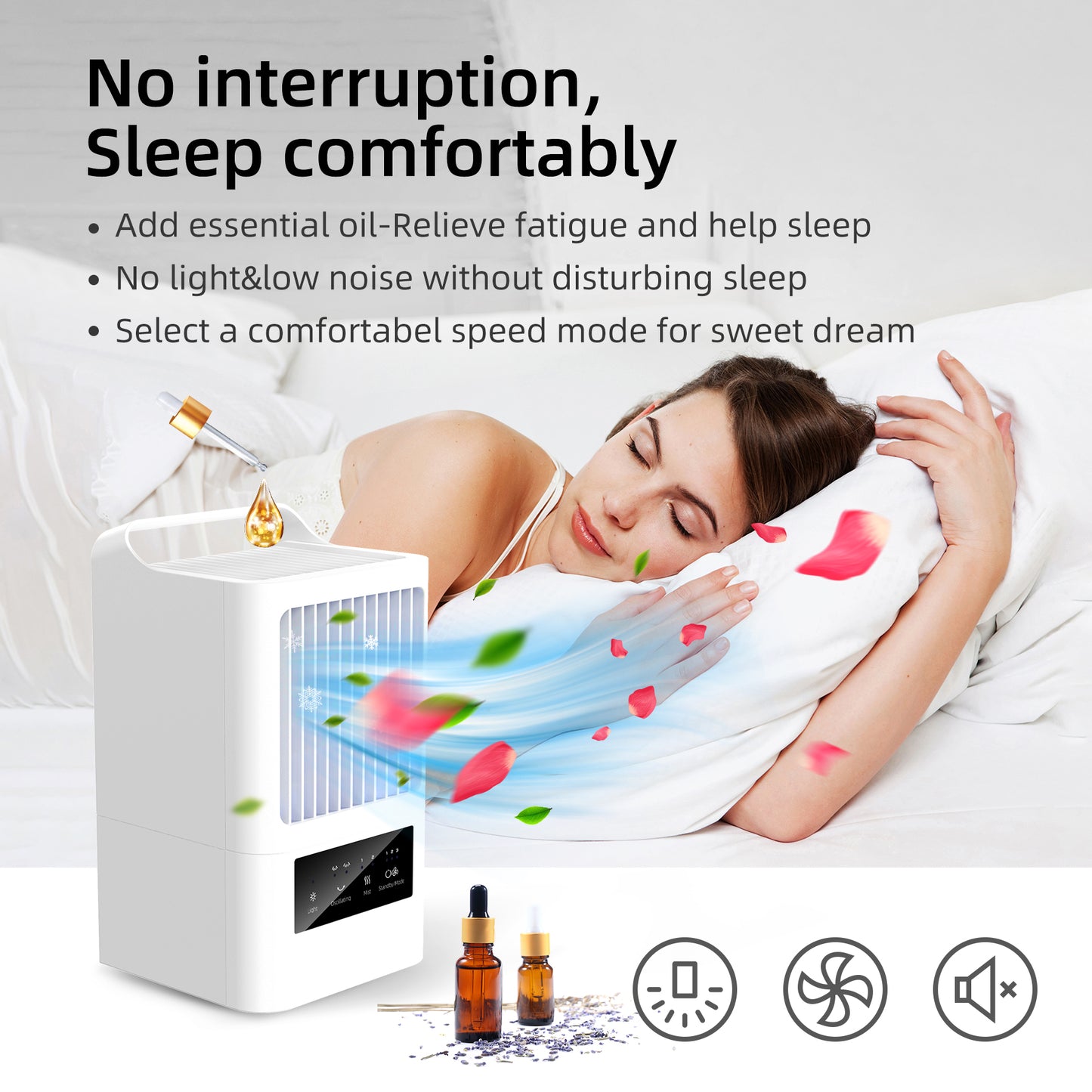 KLOUDIC Portable Air Conditioners, Personal Evaporative Air Cooler, Small Fan, 120°Oscillating Mist Humidifier for room, Office, Bedroom