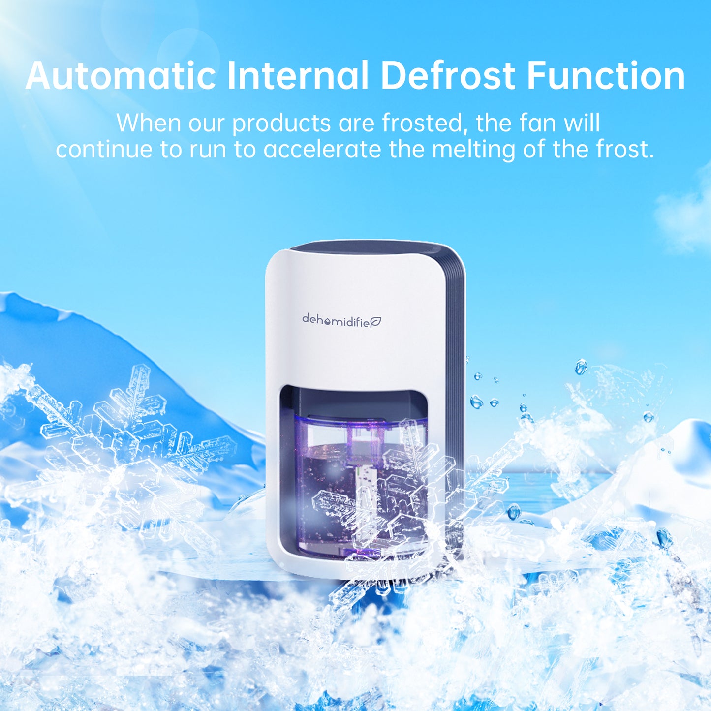 KLOUDIC 1200ml Ultra Quiet Dehumidifier with Automatic Defrosting for Home, 480 Sq ft