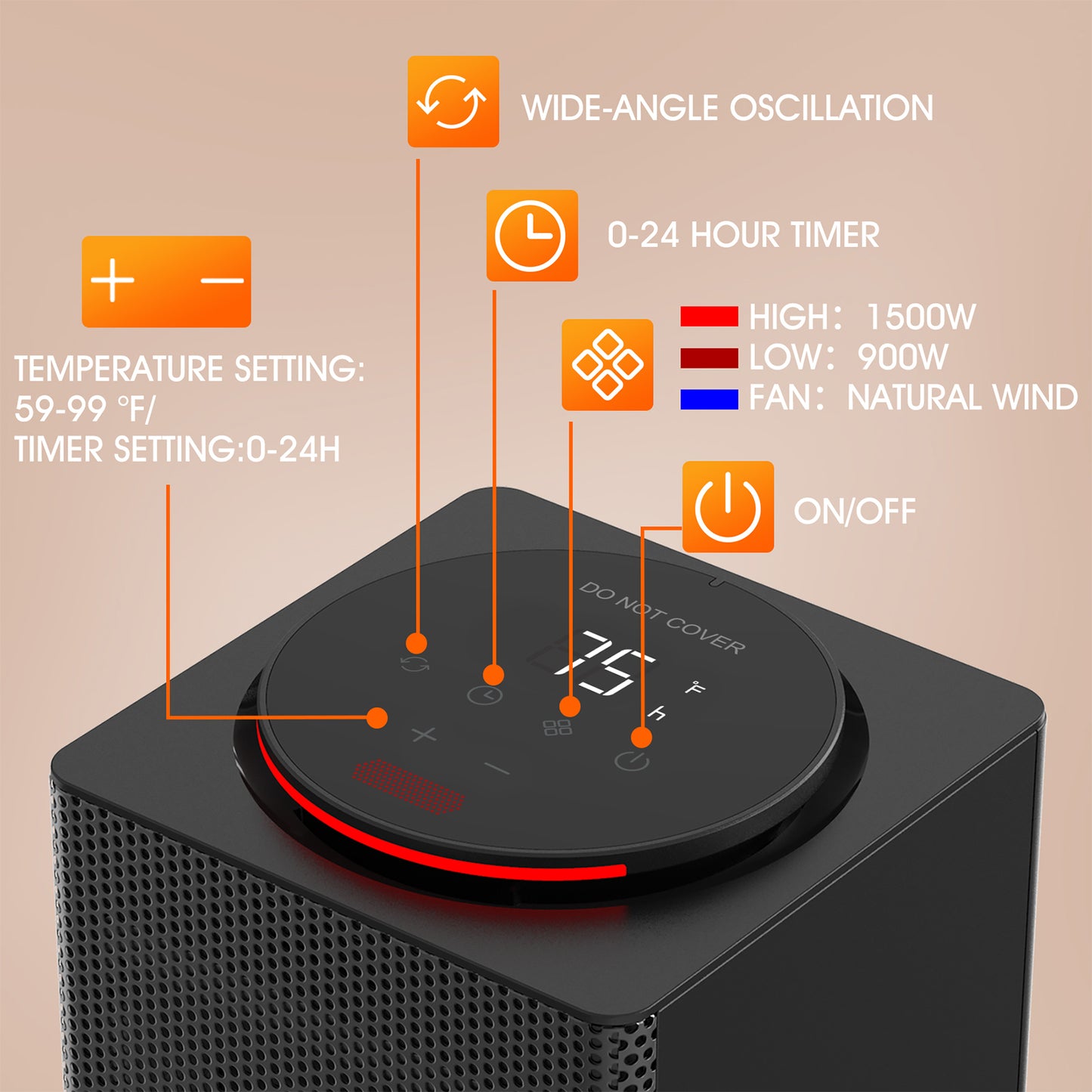 [DH-QN12] Oscillating PTC Electric Heater with Remote Control